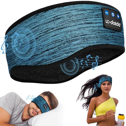 Schlafkopfhörer Bluetooth 5.4 für Seitenschläfer, Atmungsaktives Stirnband | Ultraweiches Schlaf Kopfhörer für heiße Sommernächte/Sport,Kein Ohrdruck, Kopfhörer zum Schlafen,16 Std. Akku,Bluetooth 5.4