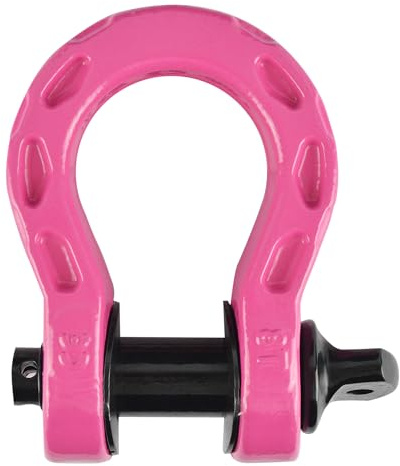 Husar Winch Schäkel Hochfest 8 t | 8000 kg Geschweifte Schäkel mit Augbolzen U Schäkel | Edelstahl | Fur off road und Heben von Lasten, Rosa