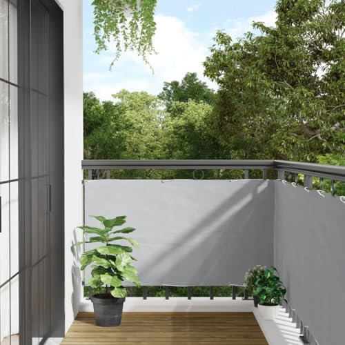 Homgoday Garten-Sichtschutz Zaunblende Sichtschutz Zaun Windschutz Zaun Sichtschutzzaun Balkonabdeckung Balkonverkleidung Grau 400x75 cm PVC