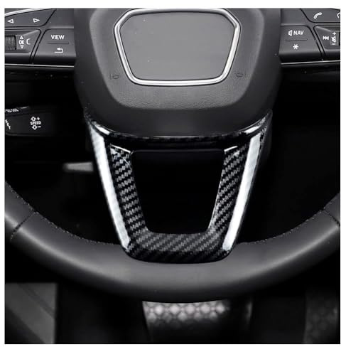 GLYGLY Copertura del Volante Trim Adesivi Misura per Audi Q5 FY 2018 2019 2020 2021, Mascherina per Volante, Cornice del Rivestimento Decorativo del Volante