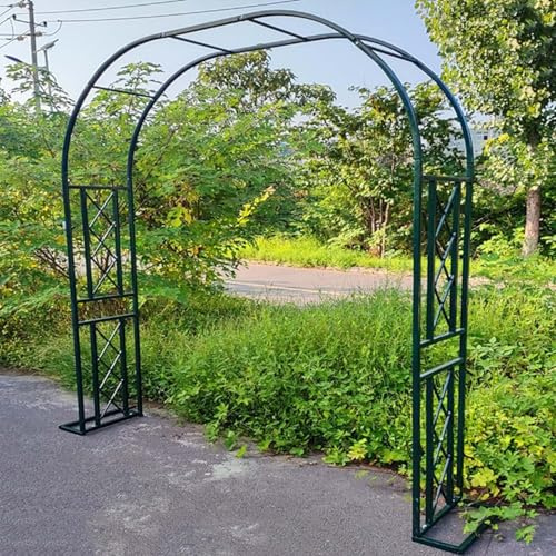 Arche Jardin pour Grimpantes, Arceau à Rosier Grande, Large 140cm 180cm 220cm 260cm 300cm 340cm pergola en Metal, Robuste Arche de Mariage Acier(Green,220cmx230cm)