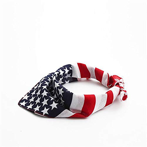 Hrlace Cane quadrato Bandana Bandiera Americana Pet Bandane Sciarpa Stelle e Strisce Rimovibili Multifunzione Pet Bavaglino Foulard Accessori Collare, 1 Pezzo Bandiera Nazionale