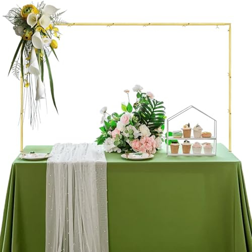 Table Rod Stand with Clamps Adjustable 13''-42'' Tall 29-98 Length,Table Balloon Arch Stand Hanging for Wedding Birthday Party Halloween Christmas Decoration - Gold
