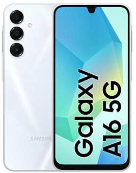 Samsung Galaxy A16 128/4GB Ram, Dual Sim, Unlocked to all Carrier, including with FREE official 25W UK Adapter (EP-T2510) Retail Pack and Clear Case, (Light Gray, 5G)