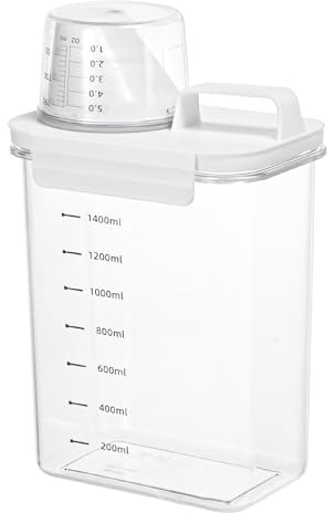 Szaboviktoria 1800 ml Aufbewahrungsbox Für Waschpulver, Waschmittel Dosierhilfe, Aufbewahrung Waschmittel, Waschpulver Aufbewahrungsbox, Behälter Für Waschpulver Mit Messbecher