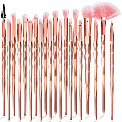 Retoo Pinselset Makeup 20 Stück, Schminkpinsel Für Foundation, Puder, Rouge, Lidschatten, Concealer, Kosmetikpinsel Für Gesicht Und Augen, Professionelles Make Up Set Für Anfänger Und Alltag