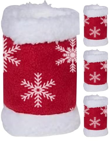 Lot de 4 bandages de jambe pour chevaux d'équitation - Avec motif flocon de neige - Confortable et chaud - Pour l'entraînement et la compétition