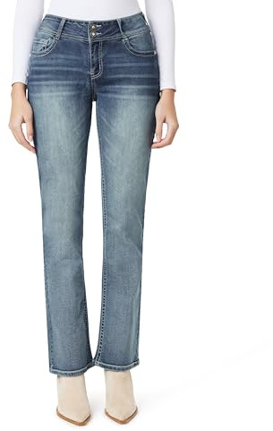 WallFlower Bling Back Pocket Bootcut Jeans for Women, Luscious Curvy Fit, Embellished Mid-Rise Insta Stretch Denim, Venus, 5