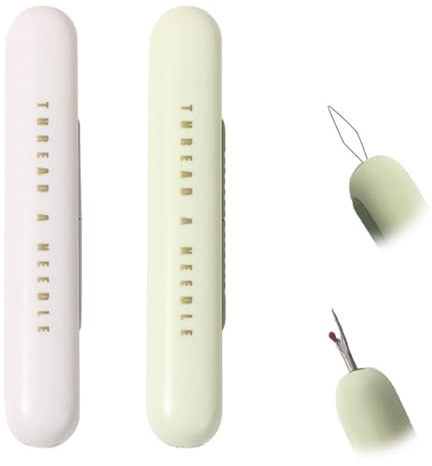 2 Stück 2 in 1 Einfädeln Nadeleinfädler,Einfädelhilfe für Nähnadeln Nähmaschinen Zubehör Kunststoff Nähnadeln Einfädler, Automatischer Einfädler Nadel Threading Tool für Handnähen und Nähmaschinen