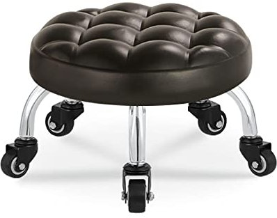 Komfortabler Rollhocker aus Leder mit 360° Drehung