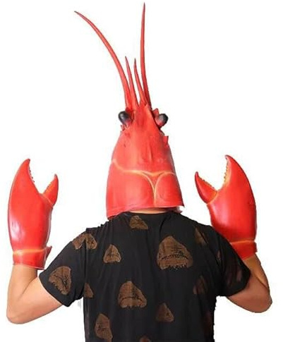 jokeshop Lobster Mask & Claws Hands Gloves Costume Accessory Halloween Fancy Dress Crab