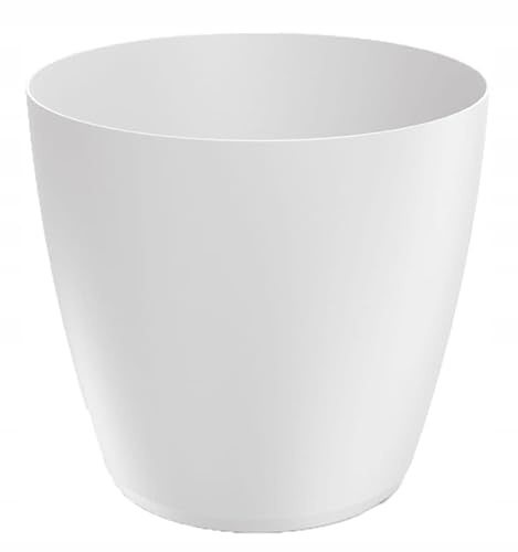 DomoDomo Macetero y Maceta Blanco Mate 15,8 x 14,5 cm – Maceta de plástico Liso Mate