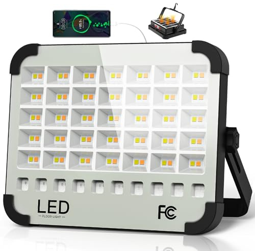 Lampe de travail solaire sinear 200 W 20 000 lm magnétique portable, rechargeable avec 5 modes, étanche IP66 pour camping, réparation de voiture, bâtiment, atelier, garage, urgence