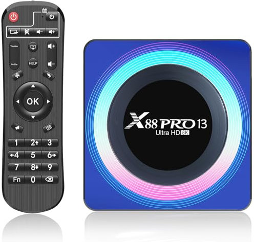 Android TV Box,Dulmssxy Android 13.0 2GB RAM 16GB ROM RK3528 Quad-Core 64bit Cortex-A53 Mali 450 MP2 GPU Support 2.4/5.0GHz WiFi BT5.0 10/100M Ethernet 8K 3D DLNA USB3.0 HDMI 2.0 H.265