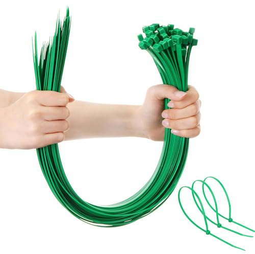 600mm x 9mm Cable Ties, 50Pcs Heavy Duty Extra Long Thick Nylon Zip Ties | 23.6 Inch Self Locking Tie Wrap with 90Kg Tensile Strength for Home Office Garage Workshop DIY Garden Outdoor (Green)