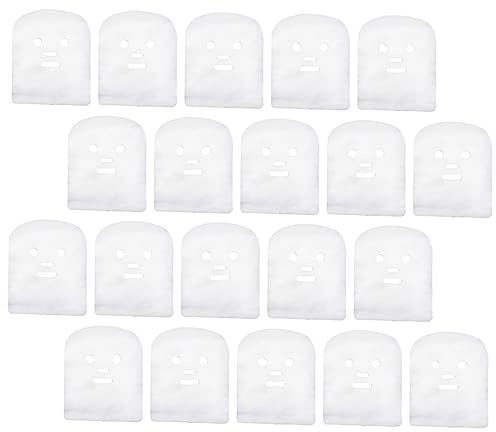 PACKOVE 100 Stück Weiße Gesichtsmaske aus Baumwollgaze mit Dünnem Material zur Verbesserten Hautabsorption für Spa und Gesichtsbehandlung in Grimace Form