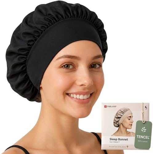 TORLAND Bonnet Schlafhaube aus 100% Tencel™ Holzfaser – vegane Seidenhaube zum Schlafen mit verstellbarem Elastikband | besonders pflegeleicht, Oeko-TEX® Standard 100 Zertifiziert