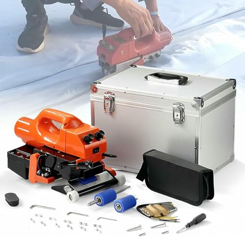 800W Auto Welding Machine, Lap Geomembrane Liner Hot Wedge Welder Kit, 10cm Overlap Automatic Climbing Welding Machine PVC/HDPE/EVA Welder Plastic Welding Machine 0~450℃ Heating Temperature, 220V