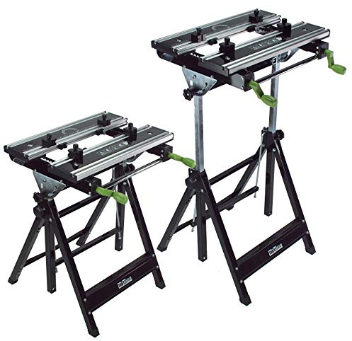 2 x TRUTZHOLM Werkbank klappbar höhenverstellbar – Premium Multifunktionswerkbank aus Alu/Stahl, 7-Fach verstellbar, 100 kg Tragkraft, mobiler Arbeitstisch für Werkstatt & Hobby