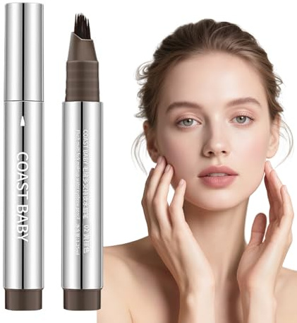 ARYIMYDP Crayon à Sourcils Brun Jaunâtre, Stylo Sourcils Multi-Branches pour un Effet 'Sourcils Sauvages' et Poil à Poil, Résistant à l'Eau et aux Frottements, Teinte Brun Clair