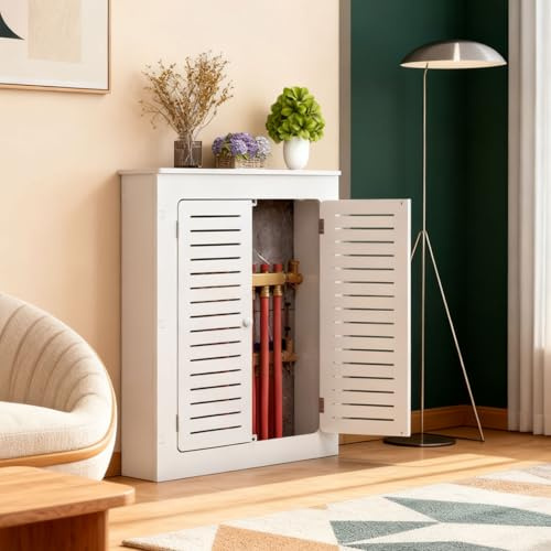 Cache-radiateur pour la maison, étagère de rangement, meuble sous-radiateur avec 2 portes, facile à monter, pour radiateur ancien, salle de bain, salon ou chambre 27Lx9.8Wx31H/70x25x80cm