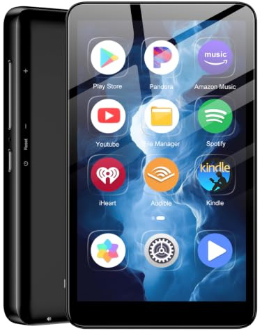 Diofox Reproductor MP3 Bluetooth y WiFi, Android 13, 32GB MP3 Player, Pantalla táctil de 4.02 Pulgadas, Spotify, Amazon Music, Deezer, Play Store, hasta 512GB - Negro