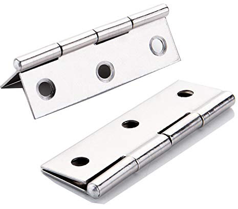 Stainless Steel Door Hinges, 75mm x 50mm, Pack of 10, Silver