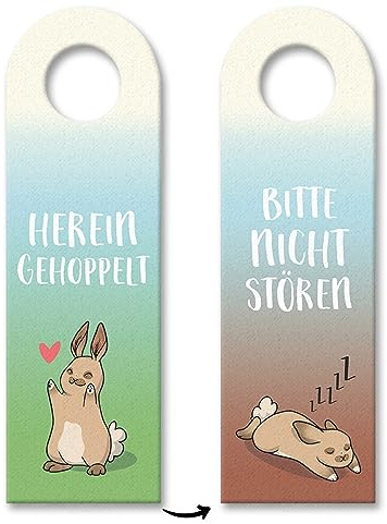 trendaffe - Hereingehoppelt/Bitte Nicht stören Türhänger mit Hasen Motiv Ostern Kaninchen