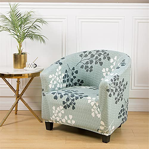 Highdi Sesselschoner Sesselüberwurf mit Elastisch Stretch Husse, Club Chair Schonbezug Sofabezug mit hoher Dehnung Sessel für Clubsessel Loungesessel Cocktailsessel (Grüne Eleganz)