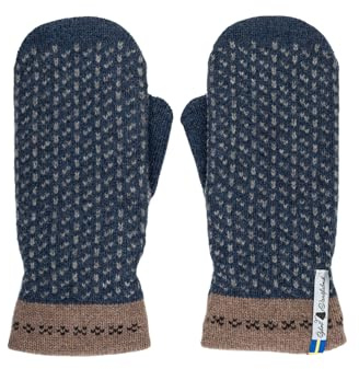 ÖJBRO VANTFABRIK – Fäustlinge, 4-lagig, Größen S (6), M (7-9), L (10-11), aus 100% Merinowolle, unisex, warm & weich, folkloristisches nordisches Design