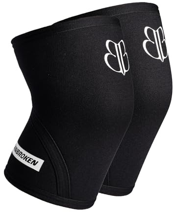 BANBROKEN Genouillères PRO LIFTER (2 unités) 7 mm Knee Sleeves - Halterofilie, Weightlifting, Strongman, Levetage de poids, Squat et autres sports. Homme, femme, 1 paire noir (VL PRO, S)
