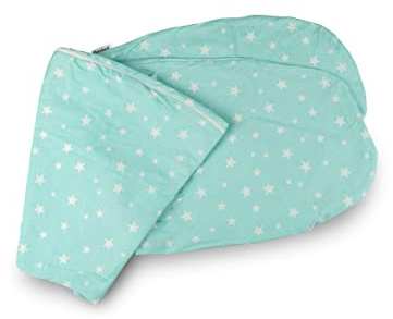 Ehrenkind® Stillkissenbezug 190x30cm aus Bio Baumwolle | Bezug für Seitenschläfer-Kissen & Lagerungskissen Baby | TÜRKISBLAU Sterne