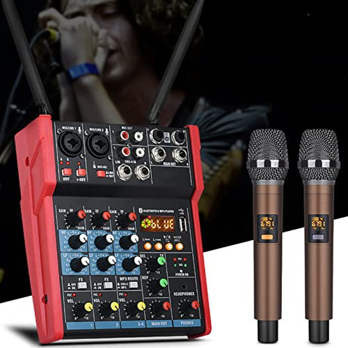 DJ Mixer Power Amplifier Wireless Microphone All-in-one Audio Mixer Reverberation Effect High-power Bluetooth for Home Band Recording Stage