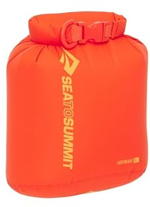 Sea to Summit - Lightweight Dry Bag XS 3L- wasserdichte Aufbewahrung - Rollverschluss - Recycling-Gewebe - Befestigung & D-Ring - Wandern & Paddelsport - 17 x 13.3 x 21.3cm - Spicy Orange- 45g
