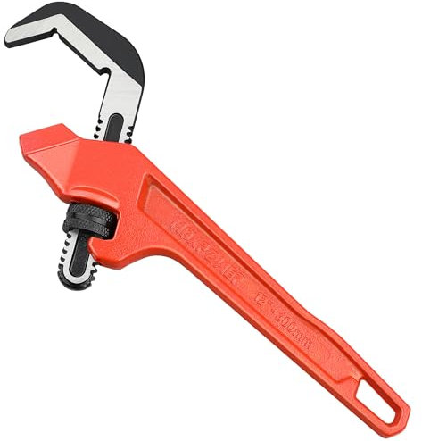MAXPOWER Offset Hex Wrench 300mm (12-Inch), Adjustable Hex Pipe Wrench, Portable Straight Pipe Spanner for Gripping Hexagonal or Square Nuts
