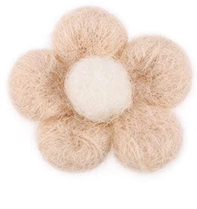 COHEALI Bunte Filzblumen Aus Wolle Diy Haarschmuck Bastelset Wollfilzkugeln in Fleischrosa Geeignet Zum Dekorieren Von Haarspangen Und Weihnachtsbasteleien Flauschiges Bastelzubehör Für Mä