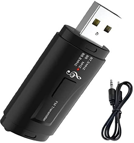 Bluetooth 5.0 FM Transmitter for Car, USB Bluetooth Car Adapter, AUX Adapter for Speaker/Wired Headset/Car, Hands-free Calling, Plug-and-play Audio Receiver