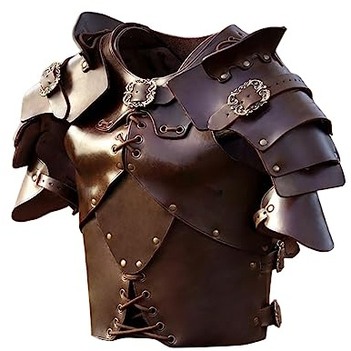 Harilla Mittelalterlicher Brustpanzer, Körperpanzer, PU-Lederweste, geprägt, Cosplay, Ritter, Steampunk, Larp, Party, Cosplay, Zubehör, Brustpanzer,