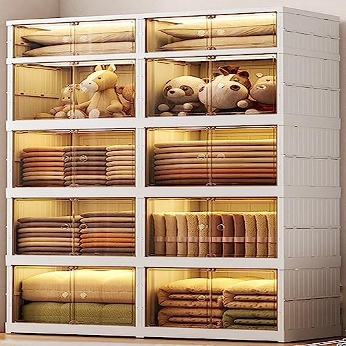RIDAEX Installationsfreier Aufbewahrungsschrank aus Kunststoff, faltbar, für den Haushalt, Aufbewahrung, Schuhschrank, Spind, Wohnzimmer, Snackschrank,C