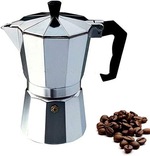 ZAZRA® Italian Espresso Stove Top Coffee Maker Espresso Cups Italian Stove Top Coffee Continental Percolator Pot Jug, Camping, Caravan, Brewing Rich Coffee Moka Pot (3 Cups / 150ml)
