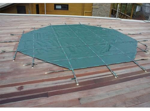 Winterpoolabdeckung Winter-Poolabdeckung Rund Hochleistungs-Pooldeckel - Yard Pets Kinderschutz, Staubnetze Fallendes Blatt-Mesh Schnee Eisfeste Abdeckung, Mit Hardware ( Color : Green , Size : 23ft/7