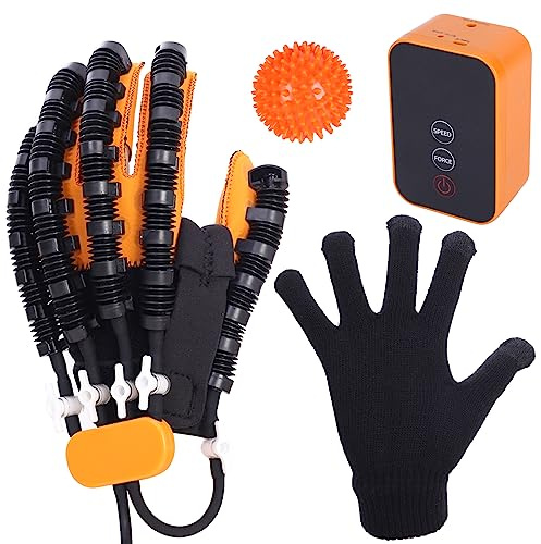 BY-TechSphere (Rechter Handschuh), Rehabilitationsroboter-Handschuhe für Schlaganfall-Entspannungsübungen, Handtherapiehandschuh mit Stressball, Finger Robot Gloves