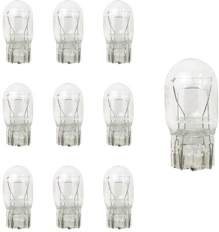 gunhunt 10 PCS Automobive T20 1891/7443 Double-wire Brake Bulb, 12V 21/5W Ultra-bright Turn Signal Tail Light, DRL Indicator Micro Bulb Replacement, Universal Lighting Accessories for Cars (White)