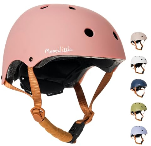 MomnLittle Kids Bike Helmet with Quick Pinch-Free Magnetic Buckle CPSC Certified Bike Helmet for Toddler Boys and Girls (Peach Pink, X-Small: 18.8-20.08 / 48-53cm)