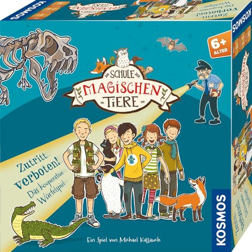 KOSMOS 684334 Die Schule der magischen Tiere - Zutritt verboten! Brettspiel für Kinder ab 6 Jahren, 1-6 Personen, kooperativ Gesellschaftsspiel, Würfelspiel