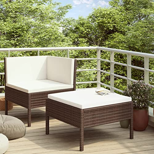 DYRJDJWIDHW europaletten,gartenmöbel Set,palettenkissen,2-TLG. Garten-Lounge-Set mit Auflagen Poly Rattan BraunGeeignet für Garten, Swimmingpool, Wohnzimmer, Terrasse