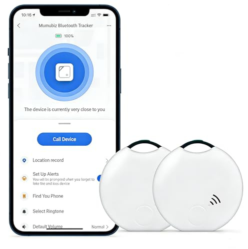 TKMARS Bluetooth Smart Air Tracker Tag (2-Pack) Key Finder, Pet/kids Anti-lost,Tracker Tag for Android, Luggage, Wallet Tracker, Compatible with iOS and Android（app）