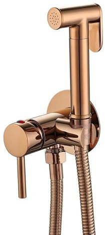 Bidet Handbrause Set FüR Wc Heiße Und Kalte Mischung Handbrause Bidet 1/2 Komplett Aus Kupfer Roségold