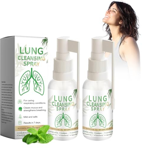 Qartel Lungenreinigungsspray, 2 Stück Lungenunterstützung Reinigung Spray, Reparaturspray Lung, Atmung Lungenreinigungsspray