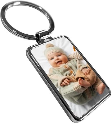 Porte Clé En Aluminium Avec Photo Personnalisée - Porte Clé Personnalisable - Idée Cadeau (LUXE - Carré)